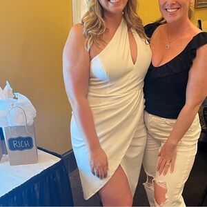 Lulu's Elegant Cream Dress